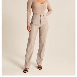 Abercrombie & Fitch The 90’s Straight Ultra High Rise Curve Love Pleather Pants